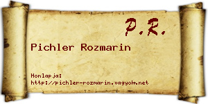 Pichler Rozmarin névjegykártya